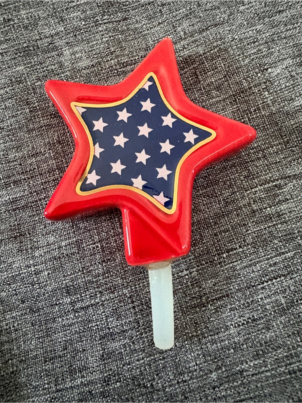 Nora Fleming Mini Red Star with Navy Star Pattern RETIRED